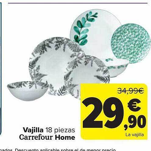 Carrefour Vajilla 18 piezas carrefour home oferta