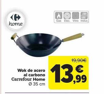 Carrefour Wok de acero al carbono carrefour home oferta
