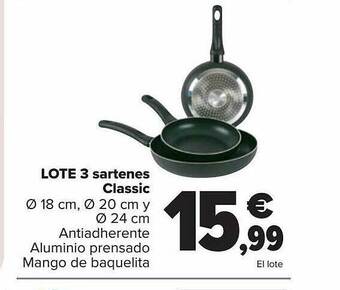 Carrefour Lote 3 sartenes classic oferta