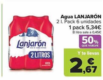 Carrefour Agua lanjarón oferta