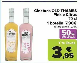 Carrefour Ginebras old thames pink o citrus oferta