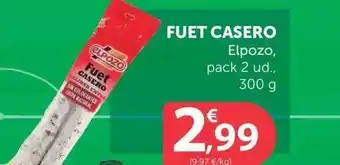 SPAR Fuet Casero Elpozo Pack 2ud. 300g oferta