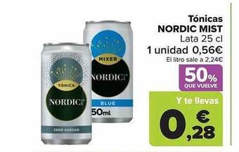 Carrefour Tónicas nordic mist oferta