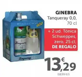 SPAR Ginebra Tanqueray 0.0 70Cl + 2 Ud. Tónica Schweppes Zero 25Cl De Regalo oferta