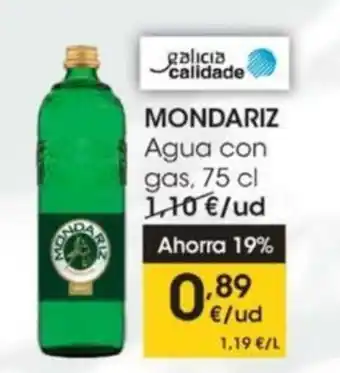 Eroski Mondariz Agua Con Gas 75cl oferta