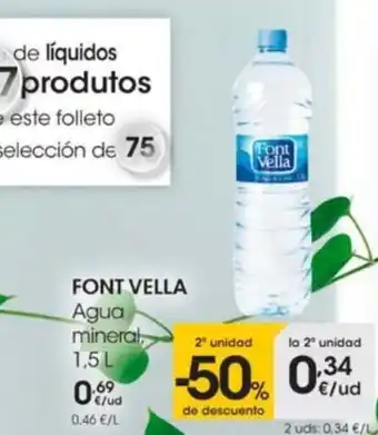 Eroski Font Vella Agua Mineral 1.5L oferta