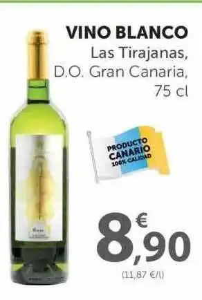 SPAR Las Tirajanas Vino Blanco D.o. Gran Canaria 75cl oferta