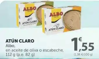 SPAR Albo Atún Claro En Aceite De Oliva O Escabeche 112g oferta