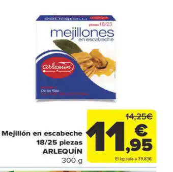 Carrefour Arlequin Mejillón En Escabeche 18/25 Piezas oferta