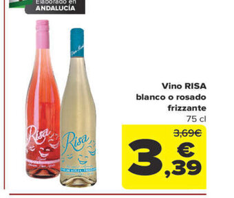 Carrefour Vino Risa Blanco o Rosado Frizzante oferta