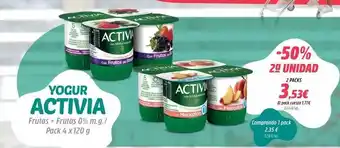 SPAR Activia Yogur Frutas + Frutas 0% M.g. Pack 4 x 120g oferta