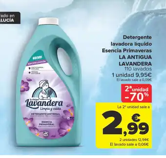Carrefour La Antigua Lavandera Detergente Lavadora Líquido Esencia Primaveras oferta
