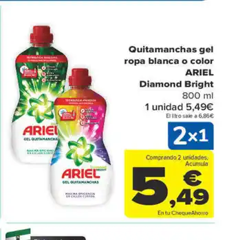 Carrefour Ariel Quitamanchas Gel Ropa Blanca o Color Diamond Bright oferta