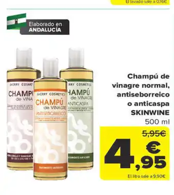 Carrefour Skinwine Champú de Vinagre Normal Antiseborreico o Anticaspa oferta