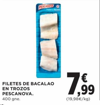Hipercor Filetes De Bacalao En Trozos Pescanova. oferta
