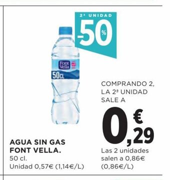 Hipercor Font Vella. Agua Sin Gas oferta