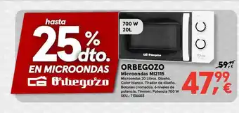 Worten ORBEGOZO Microondas MI2115 oferta