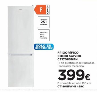 Hipercor Frigorifico combi saivod CT1708SNFN oferta