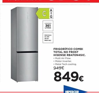 Hipercor Frigorifico Combi Total NO Frost Hisense RB470N4SIC oferta