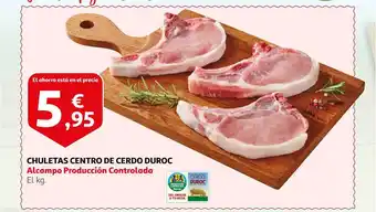 Alcampo CHULETAS CENTRO DE CERDO DUROC oferta