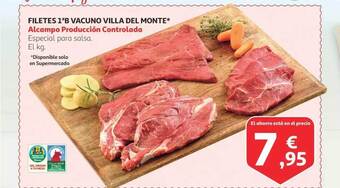 Alcampo FILETES 1ªB VACUNO VILLA DEL MONTE oferta