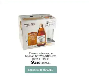 El Corte Inglés Cerveza artesana de bodega GREVENSTEINER, Pack 5 X 50cl oferta