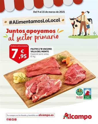 Alcampo FILETES 1ªB VACUNO VILLA DEL MONTE oferta