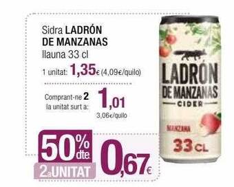 Condis 50% dte 2a unitat sidra ladrón de manzanas oferta