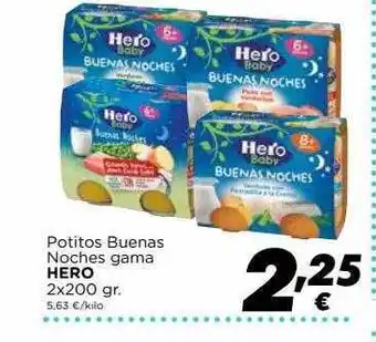 Supermercados Piedra Potitos buenas noches gama hero oferta