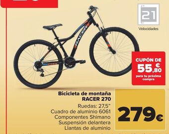 Carrefour Bicicleta de montaña racer 270 oferta