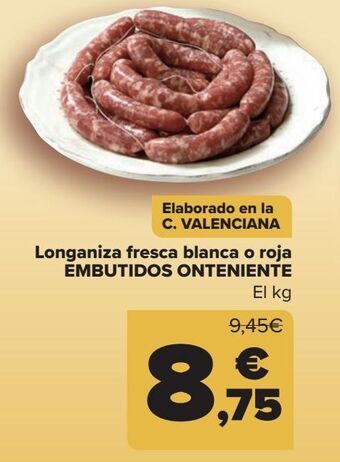 Carrefour Longaniza fresca blanca o roja embutidos onteniente oferta