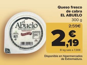 Carrefour Queso fresco de cabra el abuelo oferta