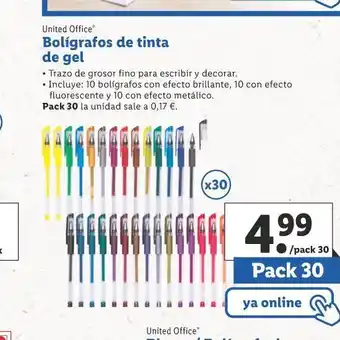 Lidl Bolígrafos de inta de gel oferta