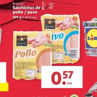 Lidl Salchichas de pollo / pavo oferta