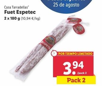 Lidl Fuet casa tarradellas oferta