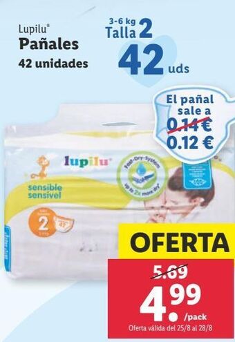 Lidl Pañales lupilu oferta