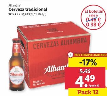 Lidl Cerveza alhambra oferta