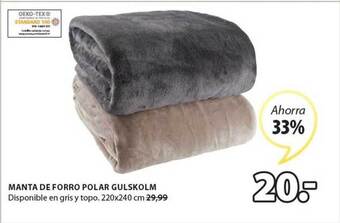 JYSK Manta de forro polar gulskolm oferta