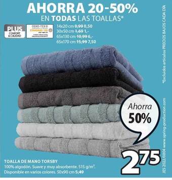 JYSK Toalla de mano torsby oferta