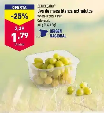 ALDI Uva de mesa blanca extradulce oferta