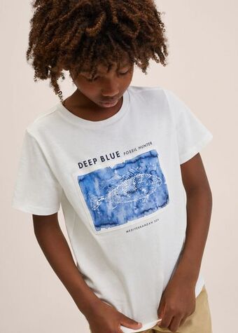 Mango Kids Camiseta estampada algodón oferta
