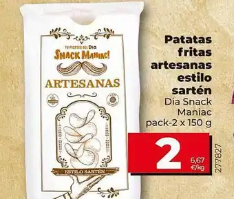 Patatas fritas artesanas estilo sartén dia snack maniac
