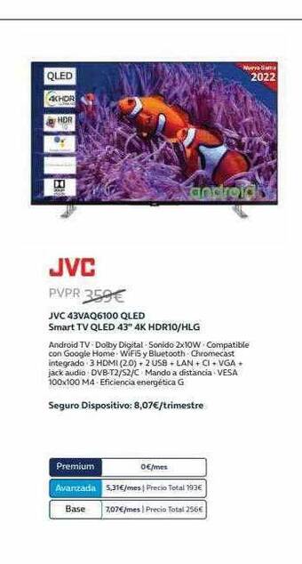 Movistar Jvc 43vaq6100 qled smart tv qled 43 oferta
