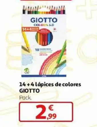 Alcampo 14+4 lápices de colores giotto oferta