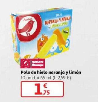 Alcampo Polo de hielo naranja y limón oferta