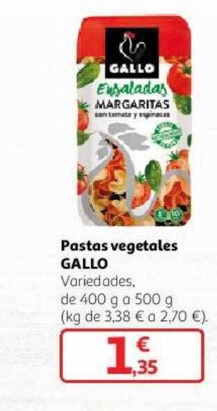 Alcampo Pastas vegetales gallo oferta