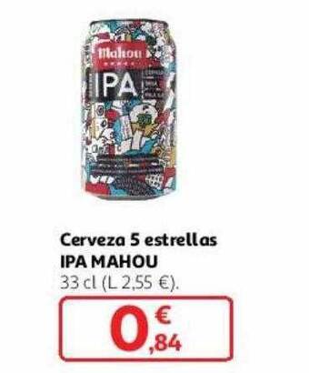 Alcampo Cerveza 5 estrellas ipa mahou oferta