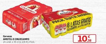 Alcampo Cerveza amstel o cruzcampo oferta