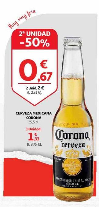 Alcampo 2a unidad -50% cerveza mexicana corona oferta