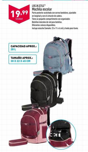 ALDI Live in style mochila escolar oferta